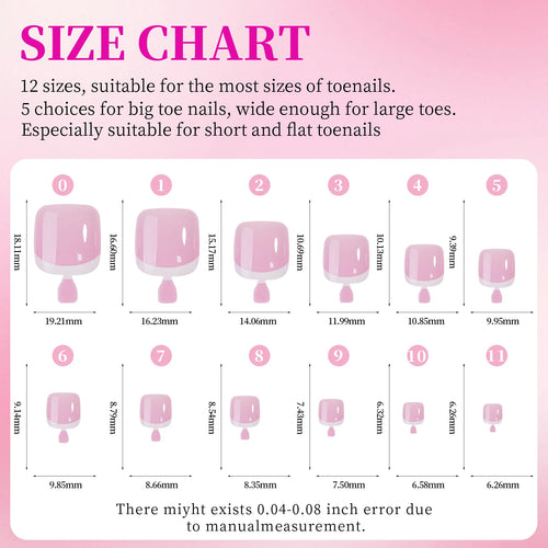 Black French Tip False Nail and Toenail Matching Set - 144pcs