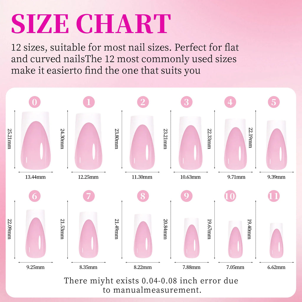 Black French Tip False Nail and Toenail Matching Set - 144pcs